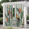 Linfye Outdoor Vorhang Wetterfest 2er Set Outdoor Vorhänge Blickdicht mit Ösen Vogel Outdoor Gardinen Sichtschutz für Balkon Pavillon Garten Terrasse Pergola B 132 x H 240 cm
