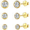 3 Paar Kleine Ohrstecker 3mm 4mm 5mm Mini Zirkonia Ohrringe Set Für 3 Ohrlöcher Sterling Silber 925 Vergoldet Ohrringe für Damen Herren Mädchen