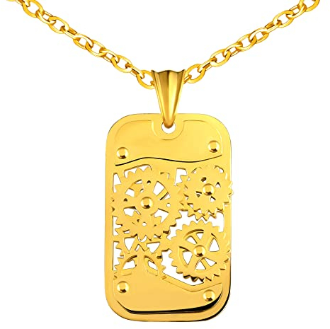 Feilok Herren Damen Kette Militär Armee Erkennungsmarke Dog Tag Ausrüstung Anhänger Halskette Herren aus Edelstahl für Männer