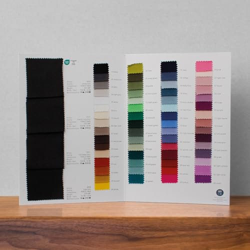VmG-Store Bündchenstoff als Meterware Schlauchware 70cm breit 95% Baumwolle, 5% Elasthan über 50 Farben Auswahl Jersey (Musterkarte)