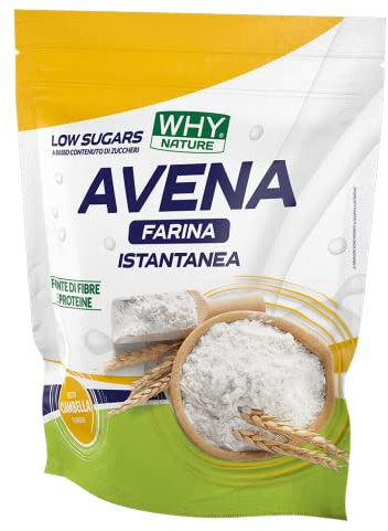 WHY NATURE AVENA FARINA ISTANTANEA - Farina Di Avena Istantanea Aromatizzata - Farina d'Avena Proteica - Gusto Ciambella - 1 Kg