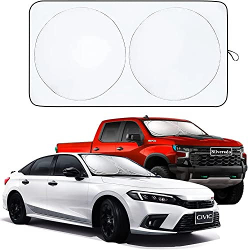 Auto Sonnenschutz, Auto Windschutzscheibe Sonnenschirm, Sommer Sonnenschutz Auto Frontscheibe Sonnenschutz Sonnenblende Windschutzscheiben Abdeckung UV-Schutz für SUV, Truck, Auto (160 x 86)