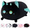 Mewaii Schwarze Katze Plüschkissen 40CM Weiches Kawaii Kuscheltier für Kinder,Niedliches Katze Plüschtier,Perfektes Kuschelkissen und Geschenk