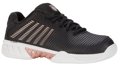 K-Swiss Performance Damen Hypercourt Express 2 Carpet Tennis Shoe, Black/White/Rosegold, 39 EU