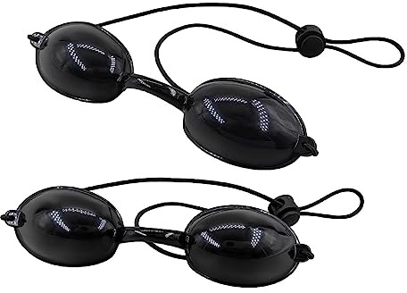 Laserschutz-Brille, 2 Stück Schutzbrille Augenklappe, UV Sicherheitsbrille, Augenschutzbrille, Bräunungsbrille, Augen Schutzbrille, LED Schutzbrillen, Solarium Schutzbrille für die Schönheitsklinik