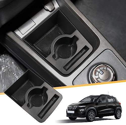 LFOTPP Kompatibel mit Dacia Spring Electric EV Auto Getränkehalter Aufbewahrungsbox Handschuhfach, Mittelkonsole Becherhalter Organizer Tray Veranstalter, Dacia Spring Zubehör