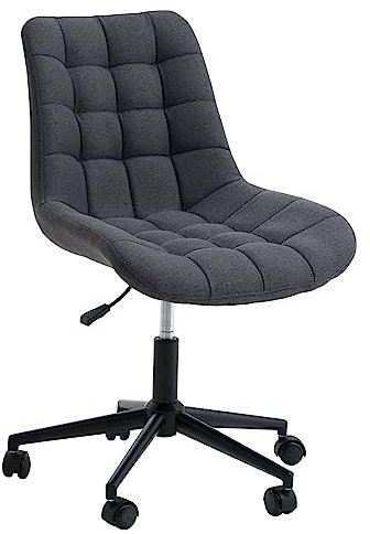 IDIMEX Drehstuhl Talia, höhenverstellbar, dunkelgrau meliert. Bequemer Bürosessel mit Wabenmuster, Sitzhöhe 42-52cm. Ideal für Büro & Schminktisch, Robustes Metallfußkreuz.