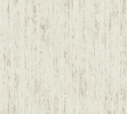 A.S. Création Smart Surfaces Vliestapete mit Metallic-Muster 10,05 m x 0,53 m - Weiß - Mustertapete für verschiedene Räume Made in Germany - 395613