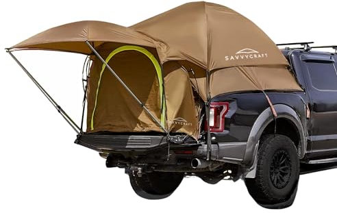 Savvycraft Pickup-LKW-Zelt für kompakte Größe, LKW, 1,8 - 1,8 m Bett, wasserdicht, P3000 mm, 2-Personen-Doppelschicht, LKW-Bett, Campingzelt, erweiterbare Markise, Regenfliege, Aufbewahrungstasche im