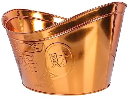 Milisten 1pc Yuanbao Paper Burning Stove Iron Smudging Bowl Yuan Bao Wealth Ingot Gold Treasure Basin Ornament Brass Decor Money Burning Bowl Chinese Decor Paper Barrel Treasure Bowl Small