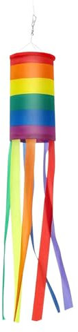 1 Pieces Rainbow Windsock, Colorful Windsock Outdoor Hanging Decoration Weatherproof Garden Windsock 100cm Long Rainbow Windsock Bright Colors Colorful Windsocks Spinners Outdoor Backyard Porch