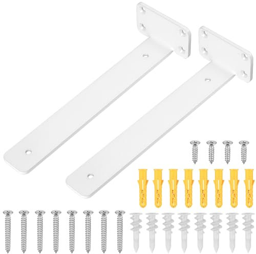 Reggimensola, 2 pezzi Reggimensola sospesa, reggimensola invisibile, reggimensola, reggimensola sospesa, staffa per carichi pesanti, reggimensola, reggimensola a parete - bianco/25 cm