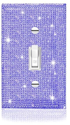 Gaocai Glänzend Lila Einzel-Wechselschalter Platte Wandplatten Lichtschalter Abdeckplatte Dekorative Schalterabdeckungen Lila Strass Wandplatte