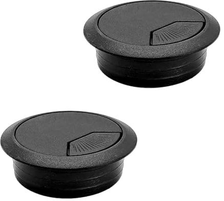 LICQIC 2 Pcs 50 mm Desk Cable Grommets, Round Desk Cable Hole Cover, Computer Desk Cable Hole Caps, for Desktop Cable Organizer