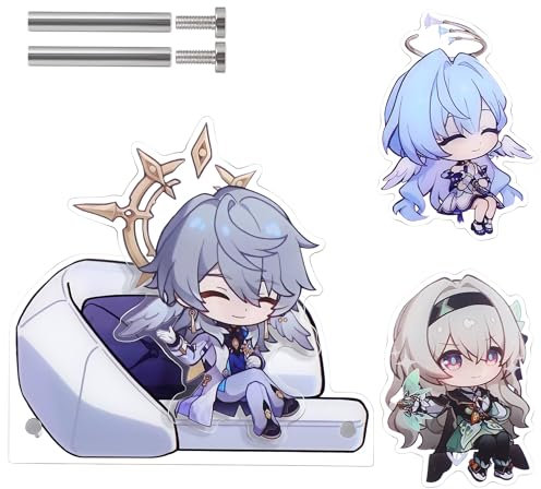 TaiCy Game characters 2-in-1 Magnetic Acrylic Stand: Includes 3 Characters and a Sofa - Can Be Used as a Display Stand or Fridge Magnet (Star-Magnetic Stand-Sunday)
