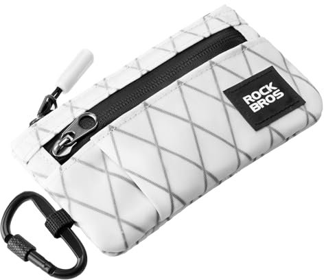 ROCKBROS Porte-Cartes pour Homme et Femme, Portefeuille Petit Multifonctionnel Portable Porte Monnaie avec Porte-clés, Blanc