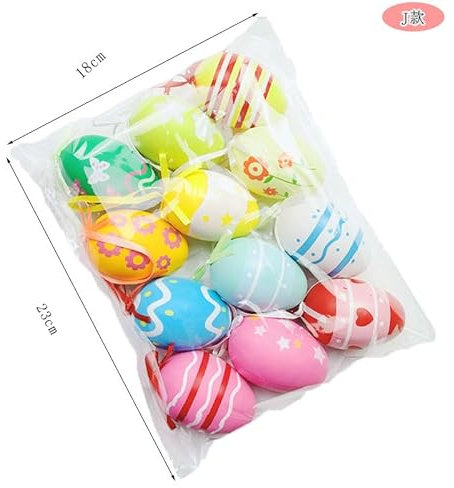 ZZOUFI Plastik Ostereier zum Aufhängen Draußen, 24pcs Bunte Ostereier Outdoor, Deko Oster Eier Pastell, Ostereier Kunststoff zum Aufhängen Draussen Groß, Wetterfest