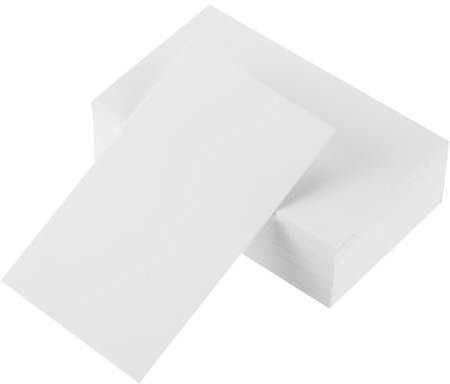 QUARKZMAN 50 Visitenkartenpapier 3,5 x 2 Leere Visitenkarten für Laserdrucker Kleine Nachrichtenkarten Graffiti Scrapbooking DIY Dankeskarten, Weiß