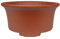 BIOMATA Maceta Bonsai Ceramica para Shohin 13x13x6,5 cm | Maceta Redonda Gres Roja | Maceta para Bonsai Resistente a Cualquier Clima | Tiesto con Drenaje Base Plana
