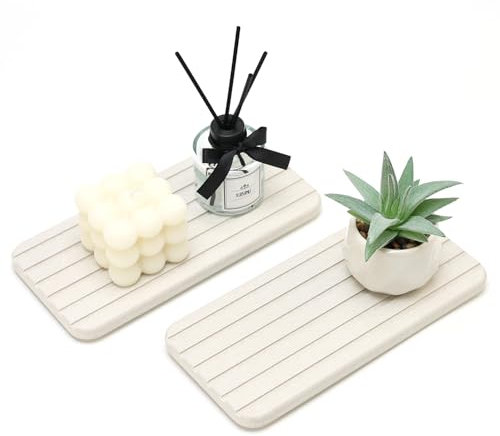 Water Absorbing Stone Drying Trays for Sink Bathroom White Diatomite Stone Kitchen Tray Diatomaceous Earth Dish Drying Mat Ceramic Soap Dispenser Dish Holder Kitchen Counter Bathroom Sink Tray