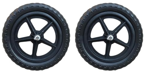 Pegciuho 1 Paar Laufrad Ersatzräder Aus Nylon, Nicht Aufblasbar, Reparatur, Geburtstagsgeschenk, Spielzeug, Schwarz, Trainingsfahrradreifen, 11 Zoll, Pentagrammrad Hub