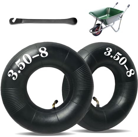 Manguera para carretilla, manguera de repuesto 3.50-8, neumáticos de repuesto para rueda de aire con fuerte capacidad de carga, vástago de válvula curvada, carretilla interior, para carretillas