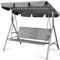 GVDV 3 Seater Swing with Adjustable Canopy – Garden Swing Chairs for Adults, Garden, Patio or Poolside, Weather-Resistant Steel Frame, Grey