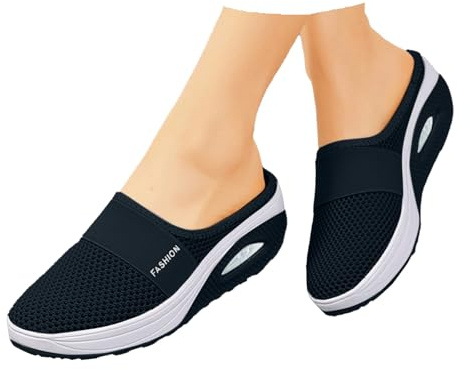 Générique Chaussure orthopédique pour Femme d'été Chaussons médicales pour diabétiques Chaussons orthopediques Femmes avec Coussin d'air Mode Compensées Chaussures de Sport Eté Respirant Mules