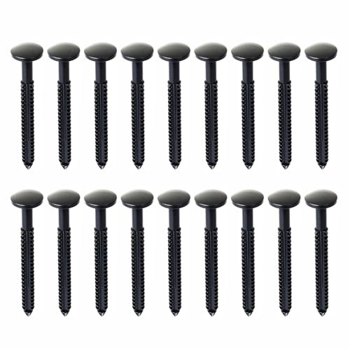 18 Stück Vinyl-Fensterladenbefestigungen, 3 Zoll schwarze Außenfensterladenspikes für die Montage oder den Austausch von Fensterläden, Kleiderschränken und Hausfensterläden