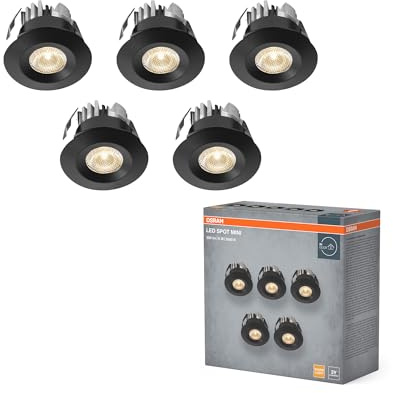 Osram Mini Spot LED Einbaustrahler Set 6W Schwarz IP44