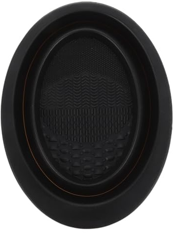 SWETRACE Silicone Makeup Brush Cleaning Pad Black, Handheld Beauty Tool Cleaner Bowl for Cosmetic Sponge and Brush, Travel and Home Use Rinsing Mat