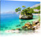 Pixxprint Wunderschöner Dalmatia Strand in Kroatien, Größe: 100x70cm, Leinwandbild, fertig gespannt, Wandbild, Dekoration, Kunstdruck, kein Poster