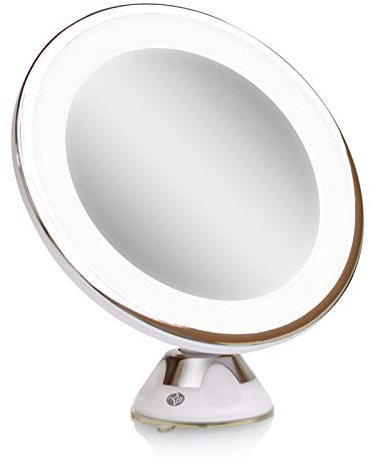 Rio Beauty Kosmetikspiegel mit LED-Beleuchtung, 7 x 7 x 20 cm, Weiß