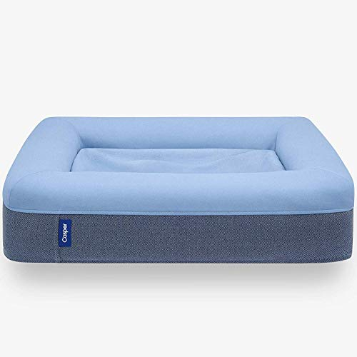 Casper Hundebett aus Plüsch-Memory-Foam, Größe S, Blau