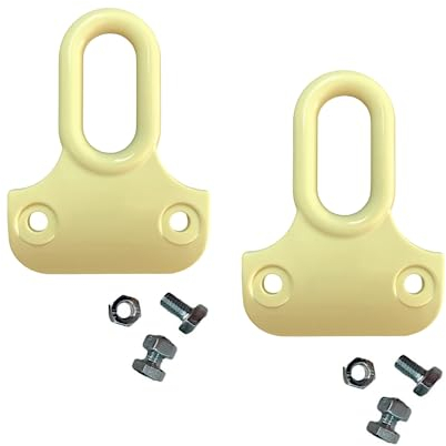 TENDAGGIMANIA Ganci per Tende da Sole Esterno 1 COPPIA - Completi di viti di fissaggio - Colore AVORIO - Accessori occhielli per tende da sole Tempotest in PVC - ADATTABILI A Qualsiasi Profilo