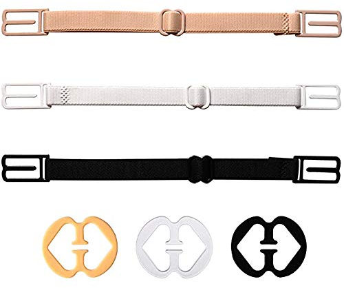 Aweso 3 Pack Non-slip Women's Elastic Bra Strap Holder & Clips - Adjustable & Concealing