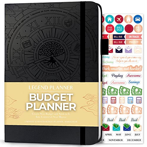 Legend Budget Planner - Deluxe Finanzplaner Organizer & Budgetbuch | Geldplaner Kontobuch & Ausgaben-Tracker Notizbuch Journal für Haushalt Monatliche Budgetierung & persönliche Finanzen - Schwarz