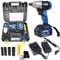 Impact Gun Huge Torque 420Nm Impact Driver Tool Ratchet Rattle Nut Electric Cordless 18V Impact Wrench with 4X ½ Inch sockets+1Pcs 6000mAh Li-Ion Battery