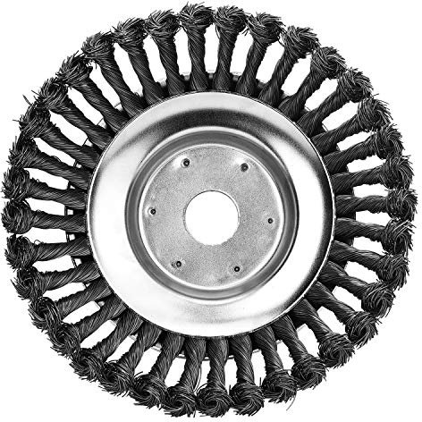 Jajadeal Profi Wildkrautbürste für Motorsense Freischneider, Rundbuerste 200 x 25,4mm Gezopfter Stahldraht Wildkrautbürste Unkrautbürste (8 Zoll)