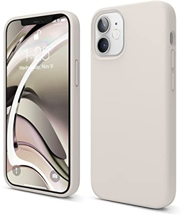 elago Liquid Silicone Case Designed for iPhone 12 Mini Case (5.4), Premium Silicone, Full Body Protection : 3 Layer Structure Shockproof Case for iPhone 12 Mini (Stone)