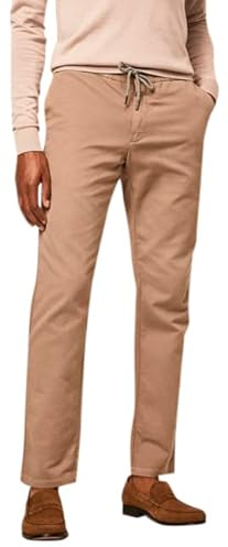 HACKETT LONDON Men's Knit Chino Pants, Brown (Mushroom), 32W/32L