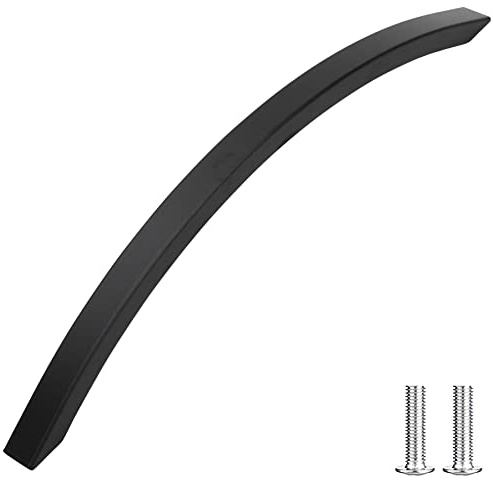 Decoranddecor Slimline Kitchen Door Handles Cabinet Pulls Sleek Design - Smooth Lines 192mm Matt Black
