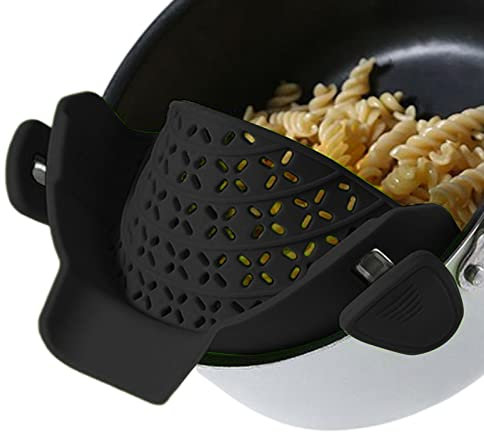 Clip On Colander Strainer | Clip-on Silicone Adjustable Pot Strainers for Kitchen - Kitchen Gadgets Kitchenware Filter for Round Pot Ware Pasta Vegetables Noodles Youding