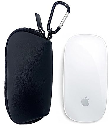 KOSTOO 1 Pcs PU Leather Storage Carrying Case Bag Dust Covers with Inner Velvet for Apple Magic Mouse (I and II 2nd Gen)