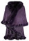 ZLYC Damen Winter Kunstpelz Poncho Strick Schal Stola Warm Cape Cardigan(Einfarbig Violett)