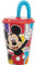 Vaso con pajita infantil Mickey Disney, vaso de plástico reutilizable semirrígido BPA Free capacidad 430 ml