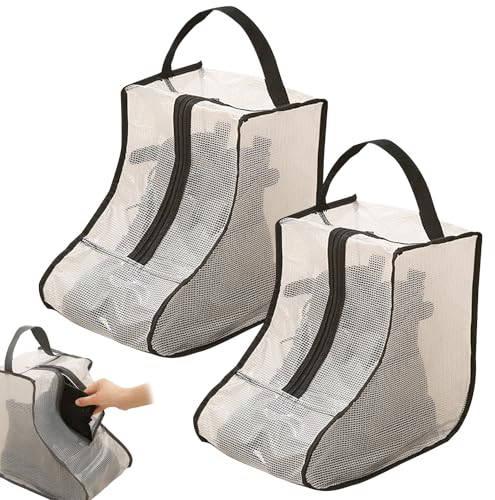 EUPSIIU 2 Pcs Women Short Boot Storage Bags, Travel Shoe Bags, Shoe Packing Organizer, Portable Proof Dust and Waterproof Shoe Storage Bag, Zippered Shoe Pouch for Hunting Hiking Fishing (Black)