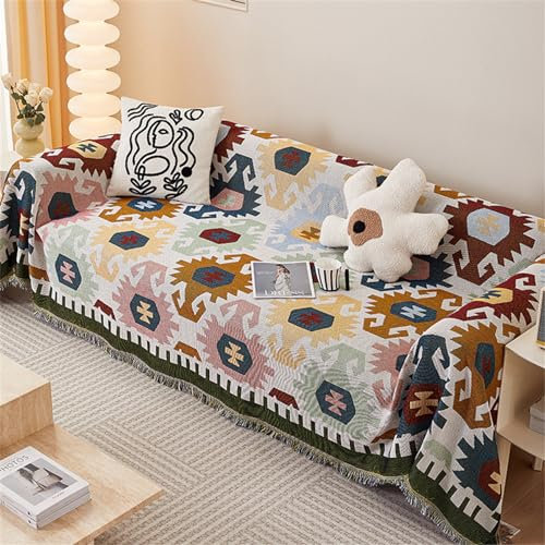 FANSU Sofabezug L Form 1 2 3 4 Sitzer, Exotisch Sofaüberwurf Decke Ecksofa Universelle rutschfeste Couch Bezug Sofaschoner Sofa Decken Couch Überwürf Einteiliger Sofabezug (180x300cm,Bunt)