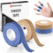 Samulee 4 Rollen Fingertape, 1,5cm x 10m Breit Boulder Tape, Klettertape, Sports Tapes für Bouldern Basketball Volleyball Handball Kraftsport, Elastisch, Robust & Hautfreundlich (Blau + Hautfarbe)