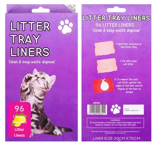 96 Cat Litter Tray Liners Scratch Resistant Bags For Cat Litter Box- Litter Tray Liner - Cat Litter Bags 70 x 40 cm large